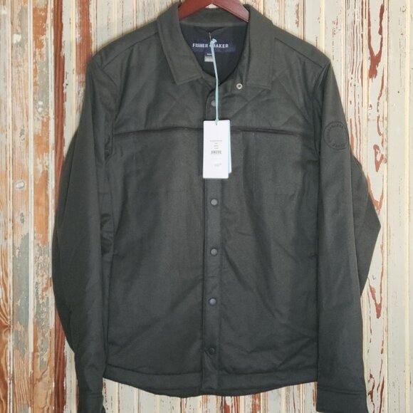 Fisher + Baker Men's Birmingham CPO Jacket Slate Wool Blend Medium - Picture 1 of 13